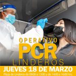 PARA TODA LA COMUNIDAD: OPERATIVO PCR EN PLAZA DE LINDEROS