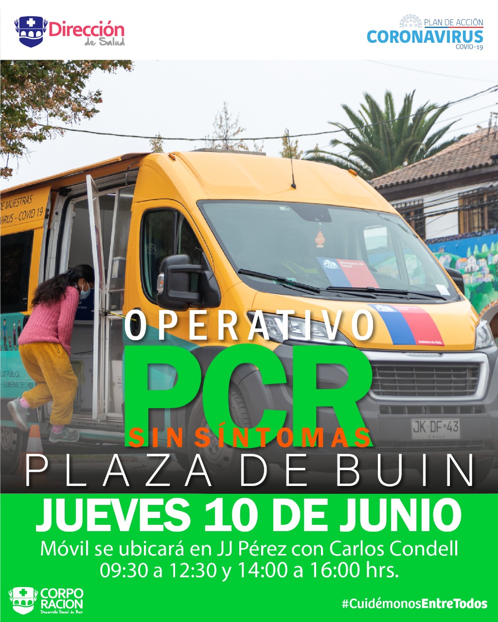 OPERATIVO PCR EN TERRENO: PLAZA DE ARMAS DE BUIN
