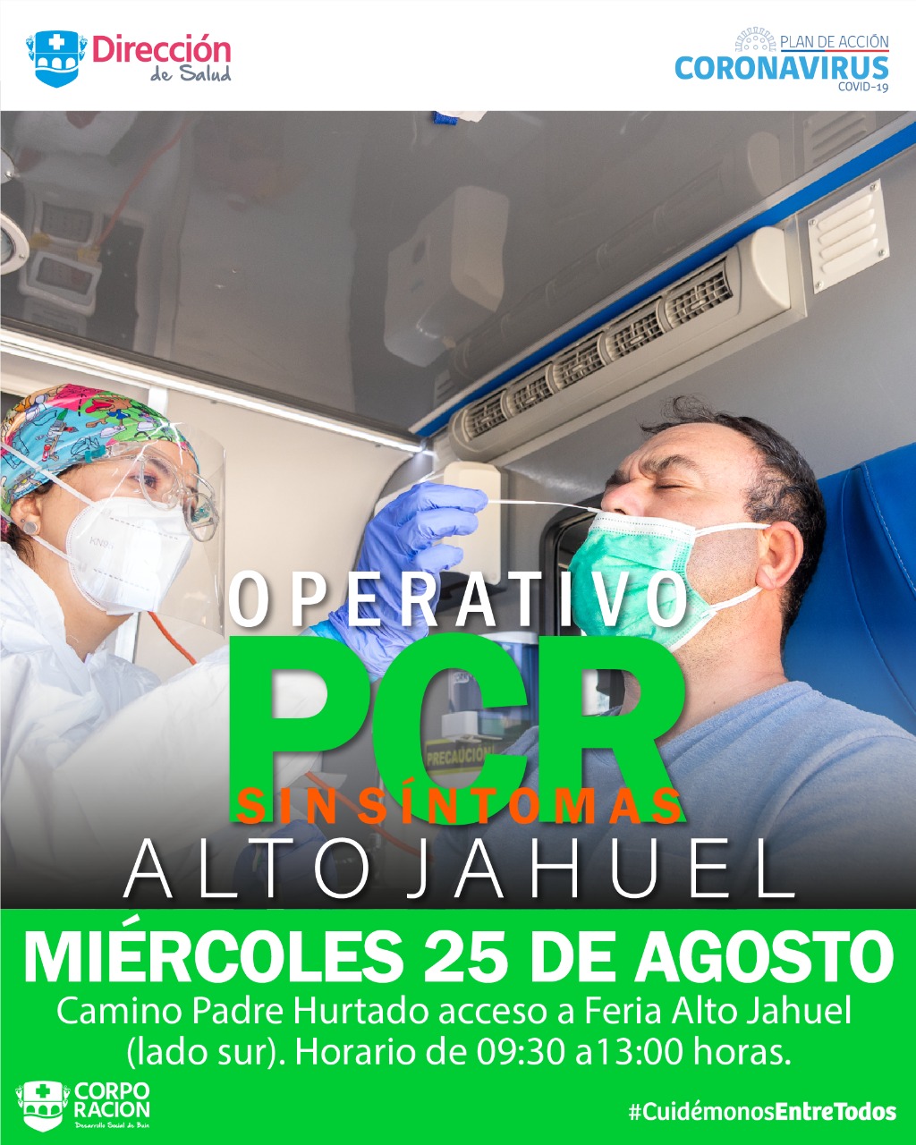 OPERATIVOS PCR GRATUITOS Y EN TERRENO
