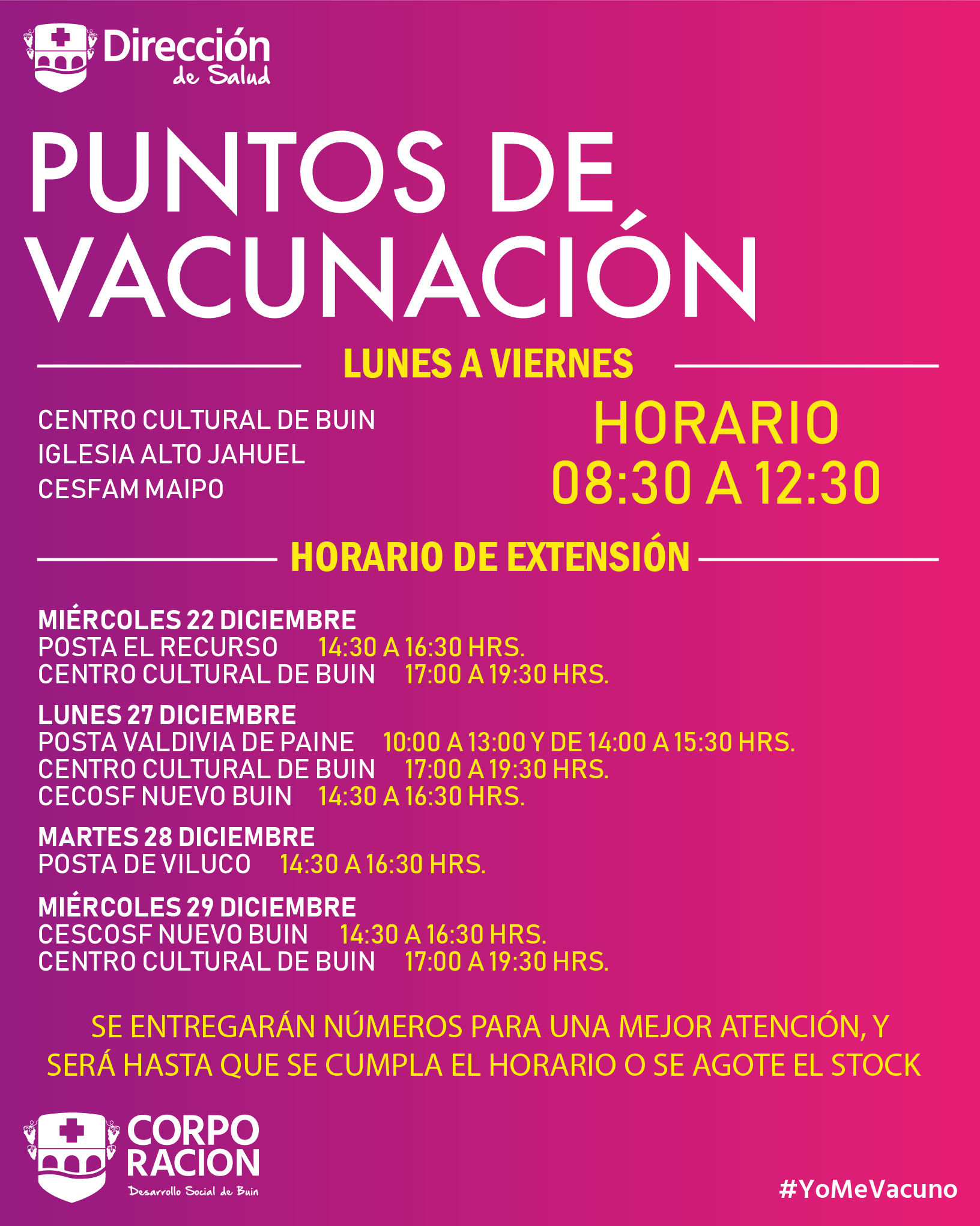 ¡ATENCIÓN! VACUNACIÓN COVID-19 EN LOCALIDADES