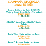 ¡CONTINÚA LA CAMPAÑA INFLUENZA 2022 EN BUIN!