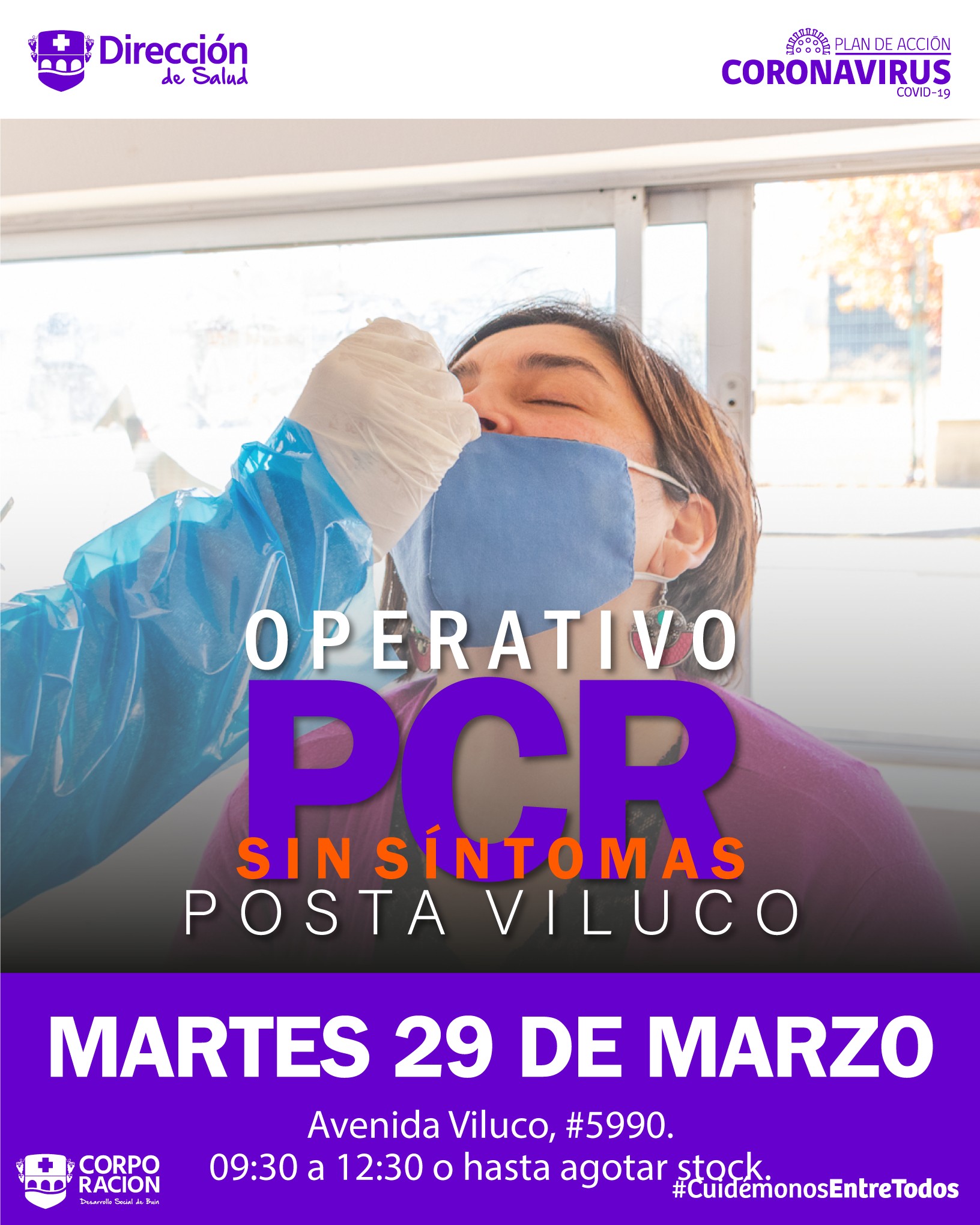 OPERATIVOS PCR: SEMANA DEL LUNES 28 DE MARZO AL VIERNES 01 DE ABRIL